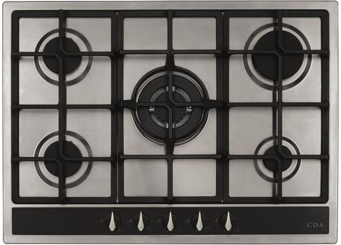 CDA HG7351SS 68cm 5 Burner Gas Hob Stainless steel