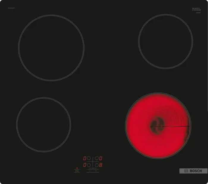 Bosch PKE61RAA8B Series 2 60cm 4 Zone Ceramic Hob Black