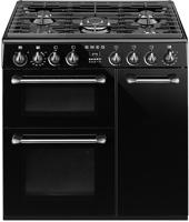 Smeg BU93BL Victoria Burghley 90cm Dual Fuel Range Cooker Black