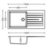 Carysil TD100L Deep Bowl Turin Large Single Bowl Inset Sink White