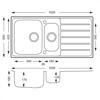 Carysil SD150 SONATA 1.5 Bowl + Rangemaster TMR1BF Dual Lever Tap ( Sink and Tap ) Stainless steel