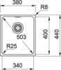 Franke Kubus KBG 110 34 Fragranite Undermount Sink White