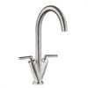 Carysil HS175 Twin Lever Tap Brushed Steel