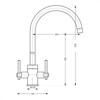 Carysil HS945 Twin lever Tap Chrome