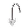 Carysil HS955 Twin Angular Lever Tap Brushed Steel