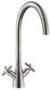Carysil HS975 Twin Cross Lever Tap Brushed Steel