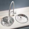 Carysil 1011D1 Classic Deep Round Bowl + HS605 Single Lever tap ( Sink and Tap ) Stainless Steel / Chrome