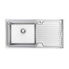 Carysil EM02 (Left Hand Bowl) + HS605 Single Lever tap ( Sink and Tap ) Stainless Steel / Chrome