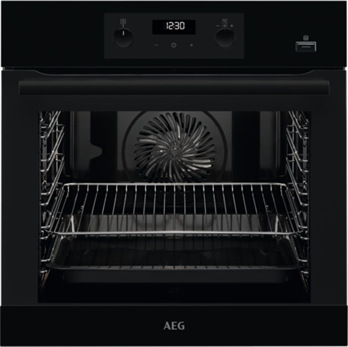AEG BEB355020B STEAMBAKE 71Litres AQUA CLEAN ENAMEL Built-in Single Electric Oven Black