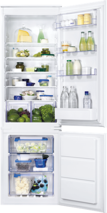 Zanussi ZBB28651SV 70/30 Frost Free 253Litres Integrated Fridge Freezer White