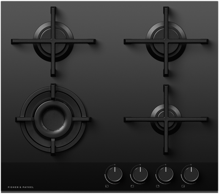 Fisher & Paykel CG604DNGGB4 60cm Gas on Glass Gas Hob Black