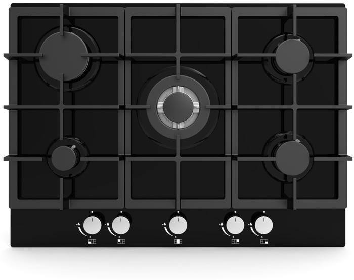 CATA UBGOG70BK 70cm Gas on Glass Gas Hob Black