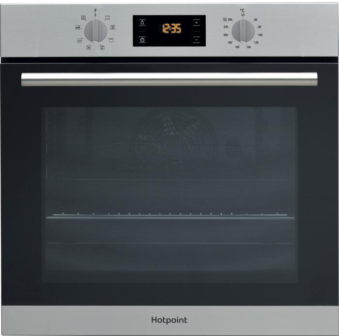 Hotpoint SA2540HIX Single Electric Oven + PPH60GDFIX 4 Burner Gas Hob ( Oven and Hob Pack ) Stainless steel