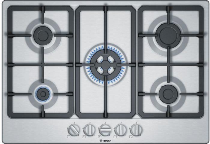 Bosch PGQ7B5B90 Serie | 4 75cm 5 Burners Gas Hob Stainless steel