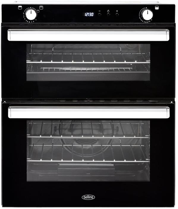 Belling BI702G 444444794  70cm Easy-clean Built-Under Double Gas Oven Black