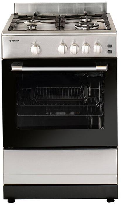 Teknix TKGF61X 60cm 55-Litre 4 Burner with Wok Freestanding Gas Cooker Stainless steel