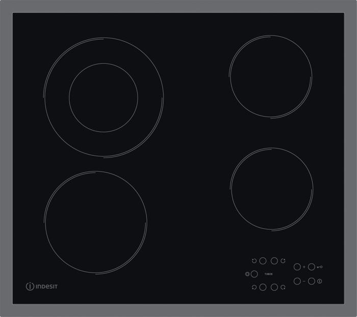 Indesit Aria RI 261 X ( RI261X )  60cm 4 Zone Ceramic Hob Black