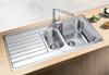 Blanco DINAS 6S 1.5 Bowl Inset Sink + Rangemaster TMR1BF Dual Lever Tao ( Sink and Tap ) Stainless steel