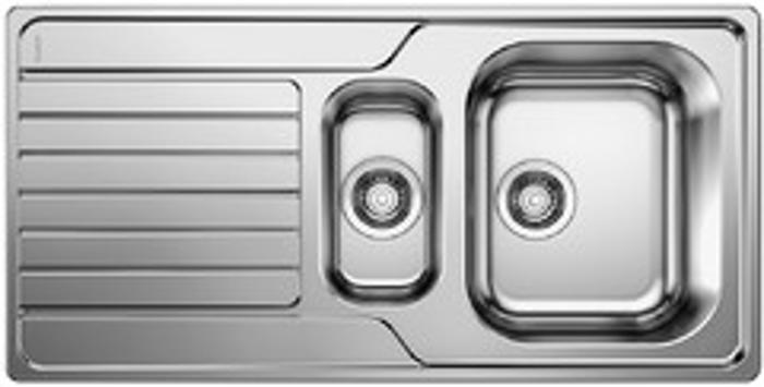 Blanco DINAS 6S 1.5 Bowl Inset Sink + Rangemaster TMR1BF Dual Lever Tao ( Sink and Tap ) Stainless steel