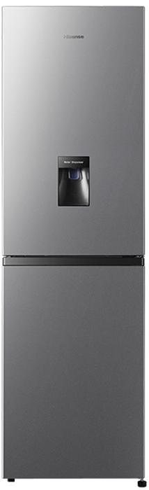 Hisense RB327N4WC1 276Litres Water Dispenser Non-Plumbed 55cm 50/50 Frost Free Freestanding Fridge-Freezer Stainless steel
