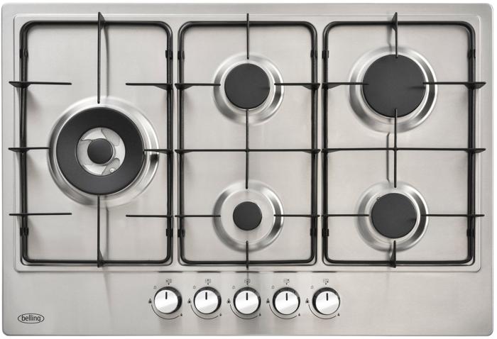 Belling GHU75C 444410133  75cm 5 Burner with Wok Burner Gas Hob Stainless steel