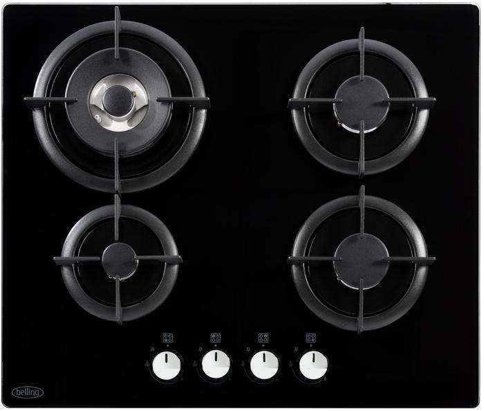 Belling GTG60C 60cm 4 Burner ( 444410132 ) Gas Hob Black