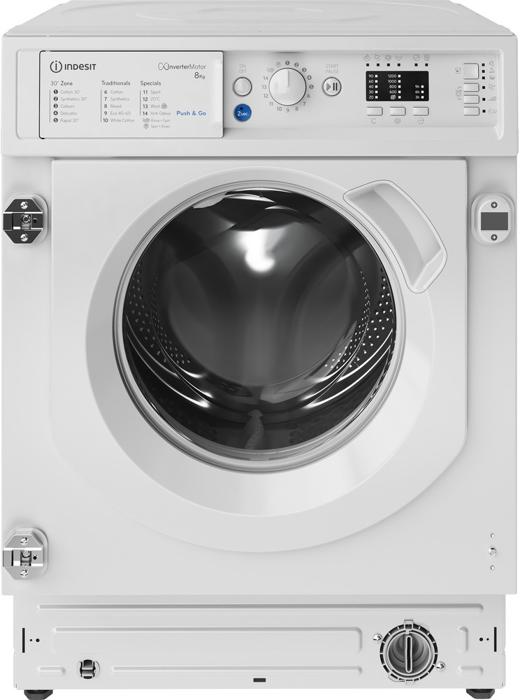 Indesit BI WMIL 81284 UK 8kg 1200spin ( BIWMIL81284 ) Push&Go Integrated Washing Machine White