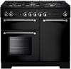 Rangemaster KCH100DFFBL/C Kitchener 100 (98790) Dual Fuel Range Cooker Black ( Chrome Trim )