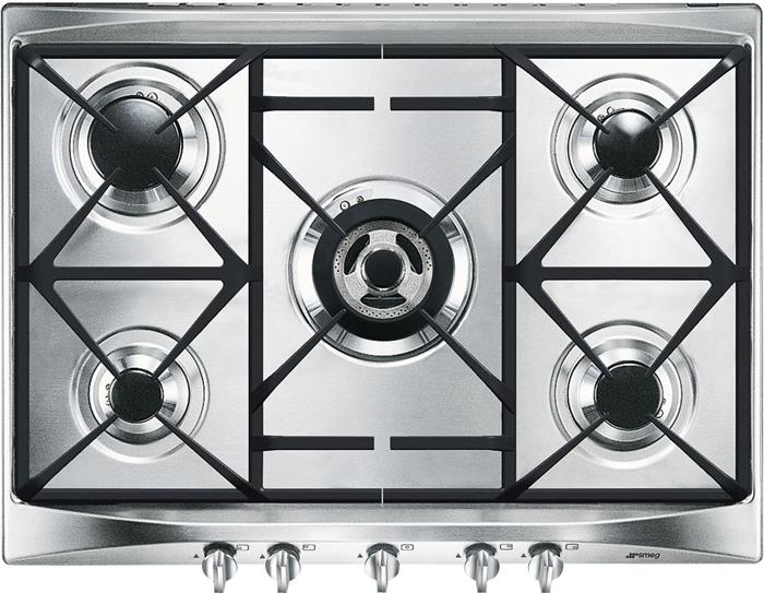 Smeg SR275XGH2 68.5cm Culina 5 Burner with Ultra Rapid Burner Gas Hob Stainless steel