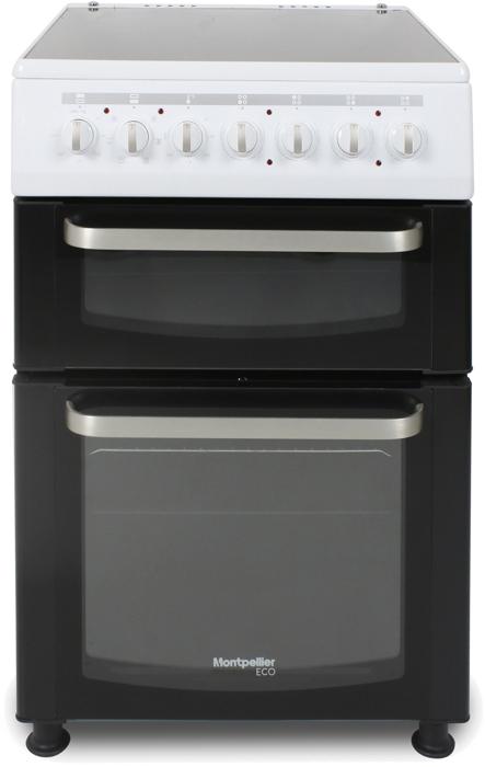 Montpellier TCC60W Eco 60cm Twin Cavity Freestanding Electric Cooker White