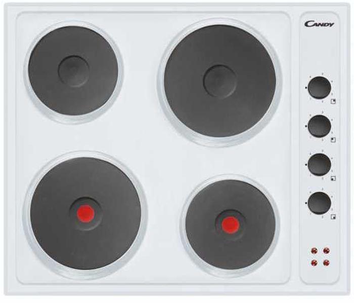 Candy CLE64W 58cm 4 Zone Solid-Plate Electric Hob White