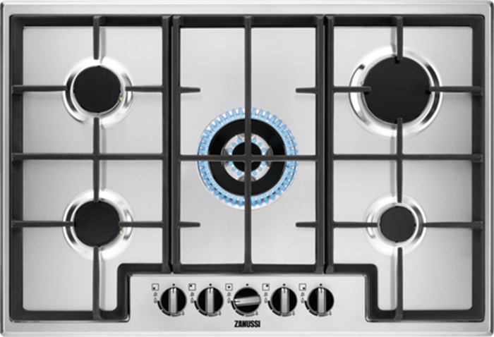 Zanussi ZGNN955X 90cm 5 Burner Gas Hob Stainless steel
