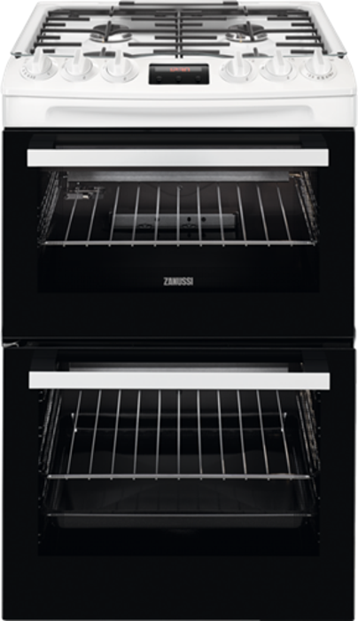 Zanussi ZCG43250WA 55cm Double Oven Freestanding Gas Cooker White