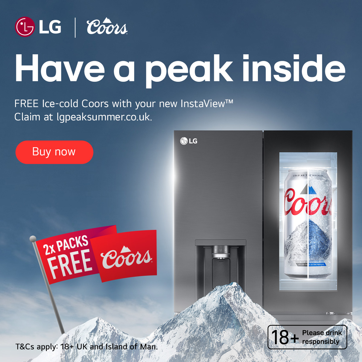 LG Free Ice Cold Coors with your new InstaView