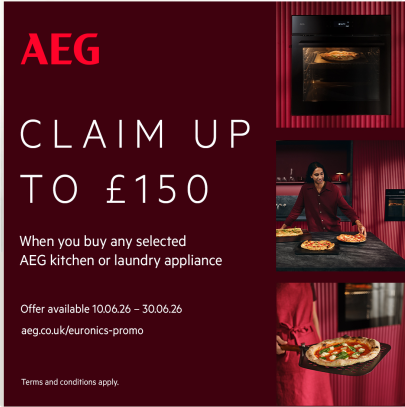 AEG Claim up to to £150 Cashback ( offer ends 30-06-26)