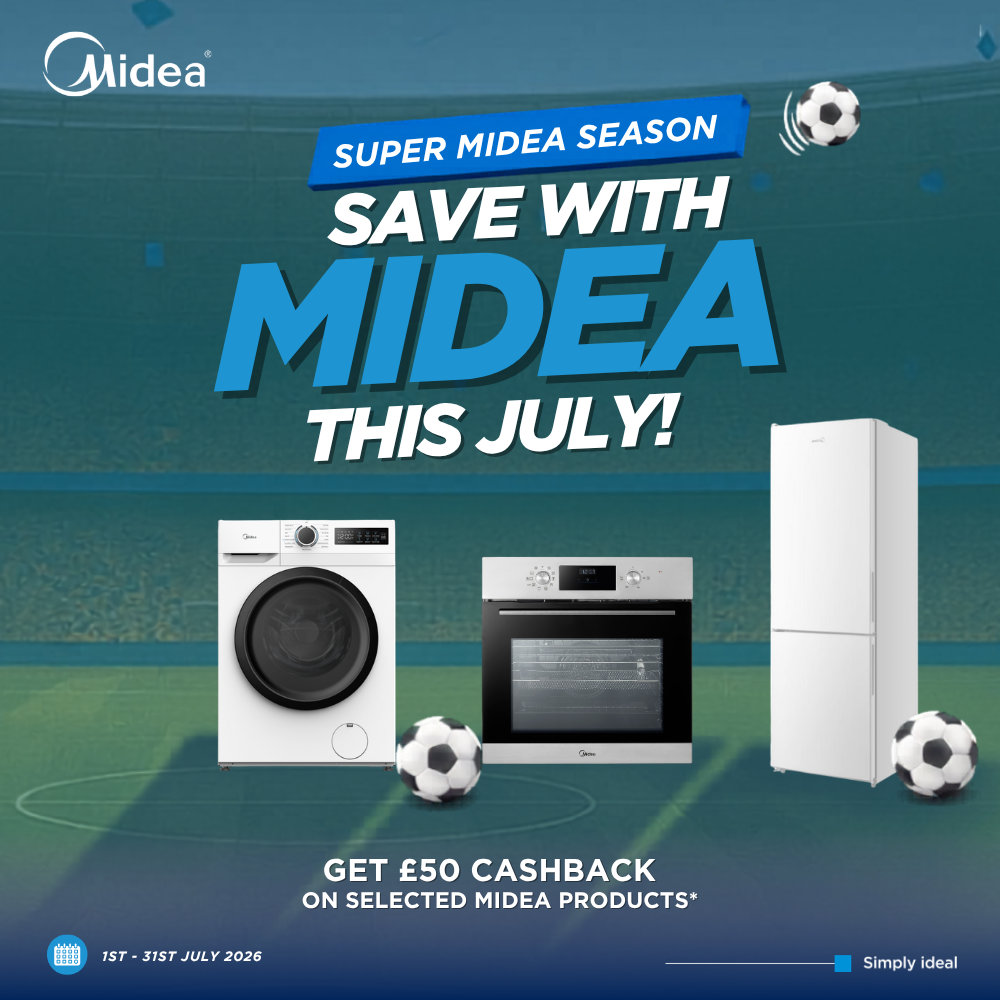 Super Midea Season Up to £50 Cashback (Ends 31st July 26)